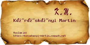 Köröskényi Martin névjegykártya